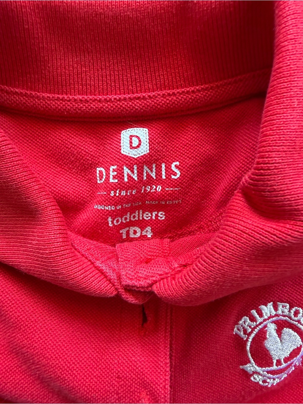 Dennis Uniform Red Polo Dress with Primrose School Logo - Picture 2 of 2